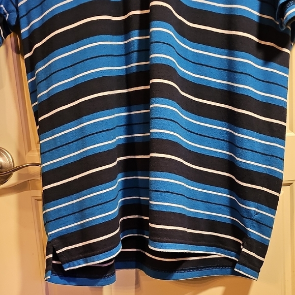 OAKLEY- Men's Blue Striped Polo SIZE XL - Picture 3 of 8